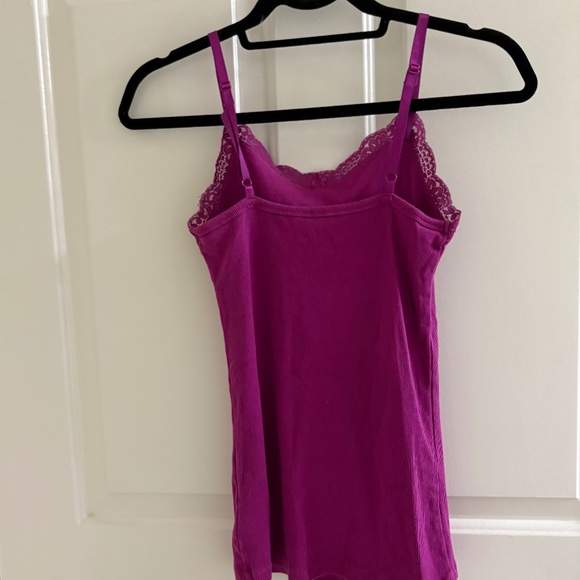 Faded Glory Magenta Lace Trim Cami Tank Top | Size S - Picture 2 of 2